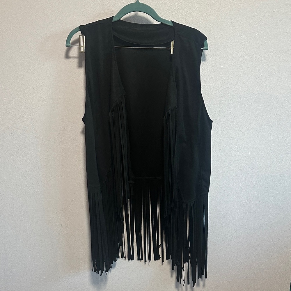 Black Fringe Vest